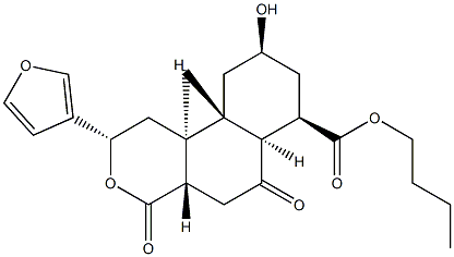 (2S,4aα,6aβ,10aα)-2β-(3-Furyl)dodecahydro-9α-hydroxy-10bβ-methyl-4,6-dioxo-2H-naphtho[2,1-c]pyran-7α-carboxylic acid butyl ester Structure