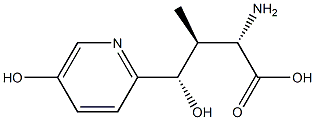 (αS,βS,γS)-α-Amino-γ,5-dihydroxy-β-methyl-2-pyridinebutanoic acid,67676-66-8,结构式