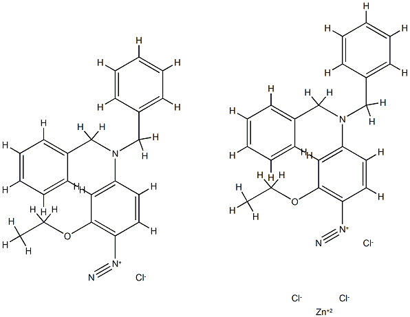 4-[bis(benzyl)amino]-2-ethoxybenzenediazonium tetrachlorozincate (2:1) Structure