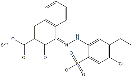 strontium 4-[(4-chloro-5-ethyl-2-sulphonatophenyl)azo]-3-hydroxy-2-naphthoate (1:1),67801-10-9,结构式