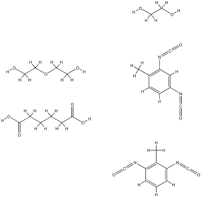 Hexanedioic acid, polymer with 1,3-diisocyanato-2-methylbenzene, 2,4-diisocyanato-1-methylbenzene, 1,2-ethanediol and 2,2'-oxybis[ethanol],67815-75-2,结构式