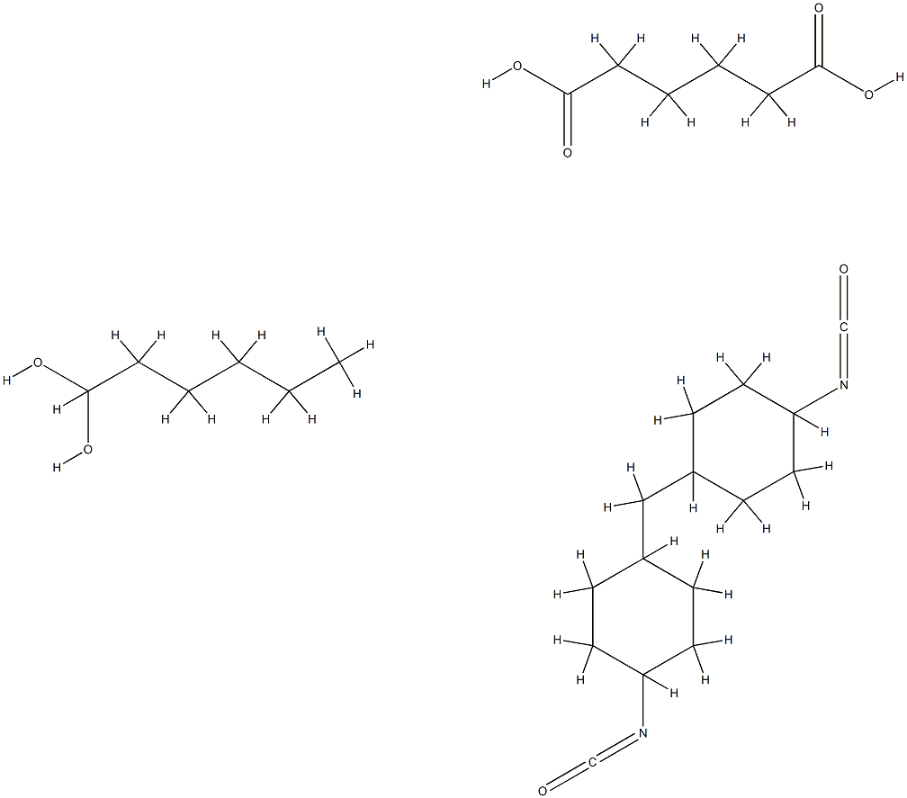hexanedioic acid, hexane-1,1-diol, 1-isocyanato-4-[(4-isocyanatocycloh exyl)methyl]cyclohexane Struktur