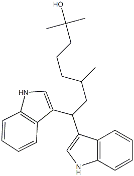 8,8-二(1H-吲哚-3-基)-2,6-二甲基-4-辛醇 结构式