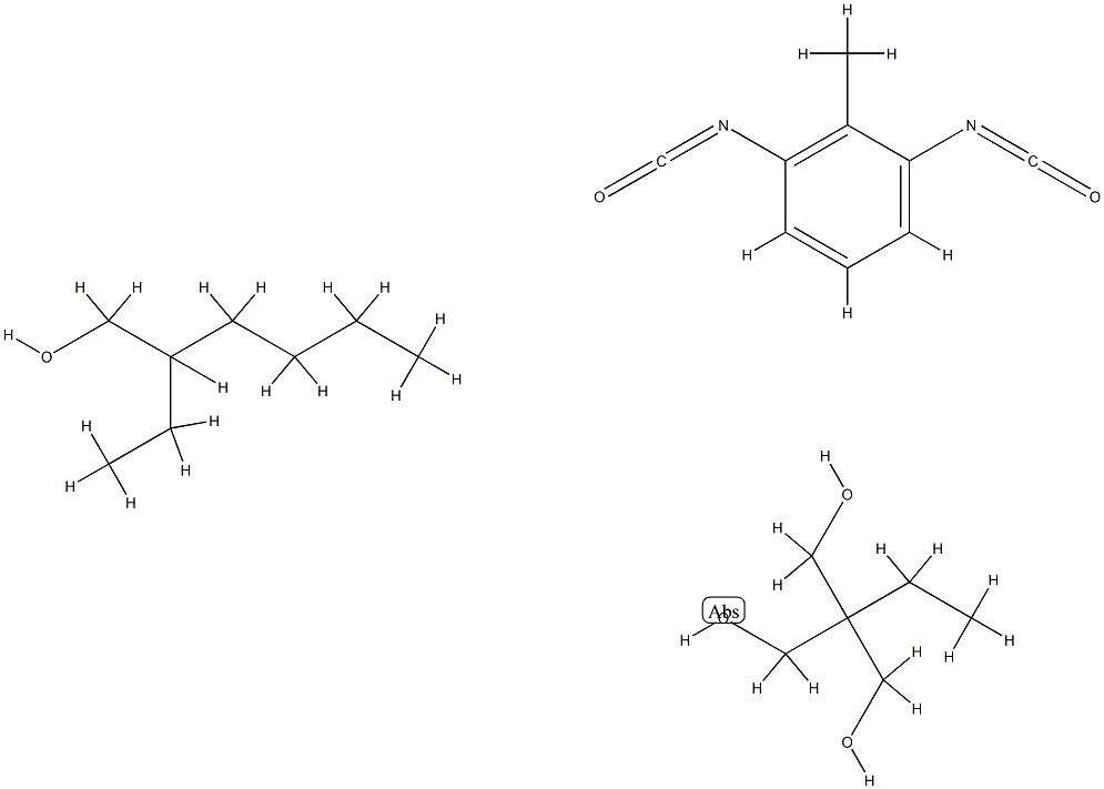 1,3-Propanediol, 2-ethyl-2-(hydroxymethyl)-, polymer with 1,3-diisocyanatomethylbenzene, 2-ethyl-1-hexanol-blocked 1,3-Propanediol,2-ethyl-2-(hydroxymethyl)-,polymer with 1,3-diisocyanatomethylbenzene,2-ethyl-1-hexanol-blocked Struktur