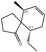 Spiro[4.5]dec-7-en-1-one, 10-ethyl-6-methyl-, (6R,10R)-rel- (9CI) Structure