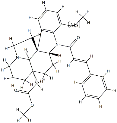 17-Methoxy-1-[(E)-1-oxo-3-phenyl-2-propenyl]aspidospermidin-21-oic acid methyl ester Struktur