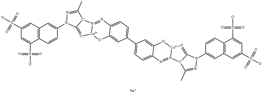 67952-81-2 tetrasodium [mu-[[6,6'-[(3,3'-dihydroxy[1,1'-biphenyl]-4,4'-diyl)bis[azo(4,5-dihydro-3-methyl-5-oxo-1H-pyrazole-4,1-diyl)]]bis[naphthalene-1,3-disulphonato]](8-)]]dicuprate(4-)