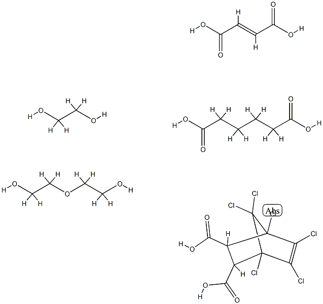 Bicyclo[2.2.1]hept-5-ene-2,3-dicarboxylic acid, 1,4,5,6,7,7-hexachloro-, polymer with (E)-2-butenedioic acid, 1,2-ethanediol, hexanedioic acid and 2,2'-oxybis[ethanol] Structure