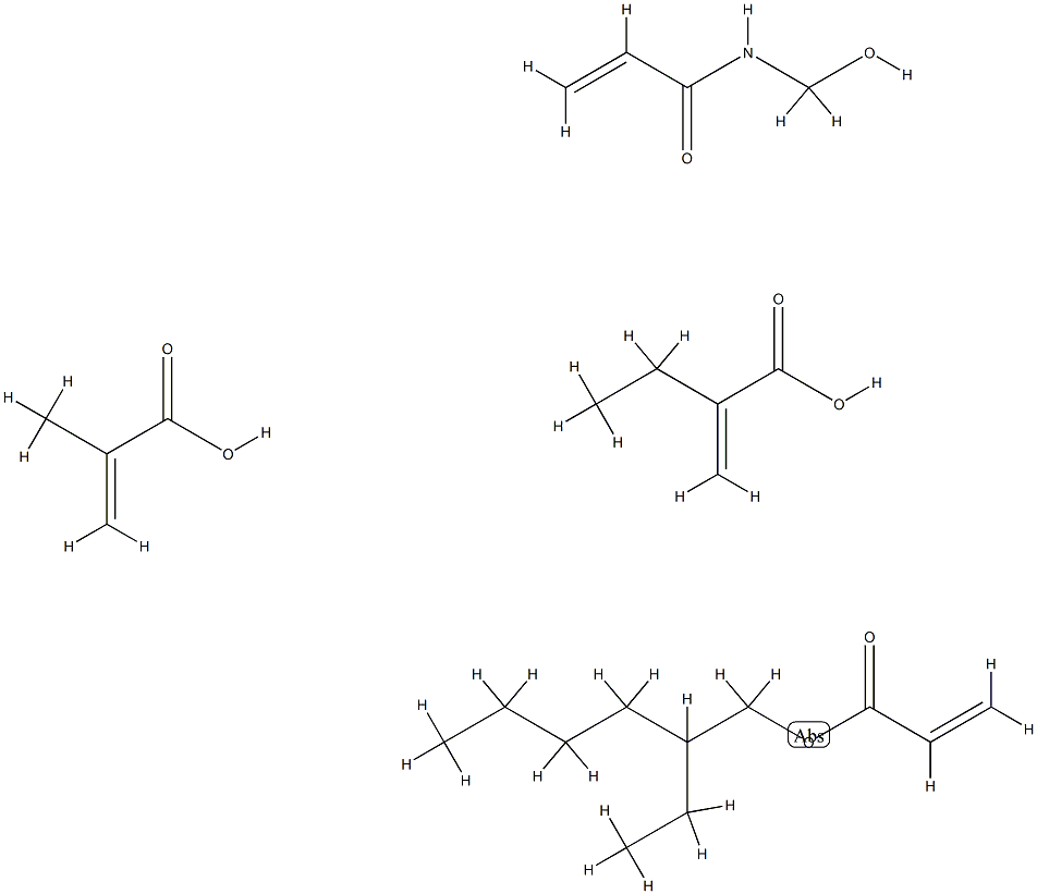 2-Propenoic acid, 2-methyl-, polymer with 2-ethylhexyl 2-propenoate, ethyl 2-propenoate and N-(hydroxymethyl)-2-propenamide 结构式