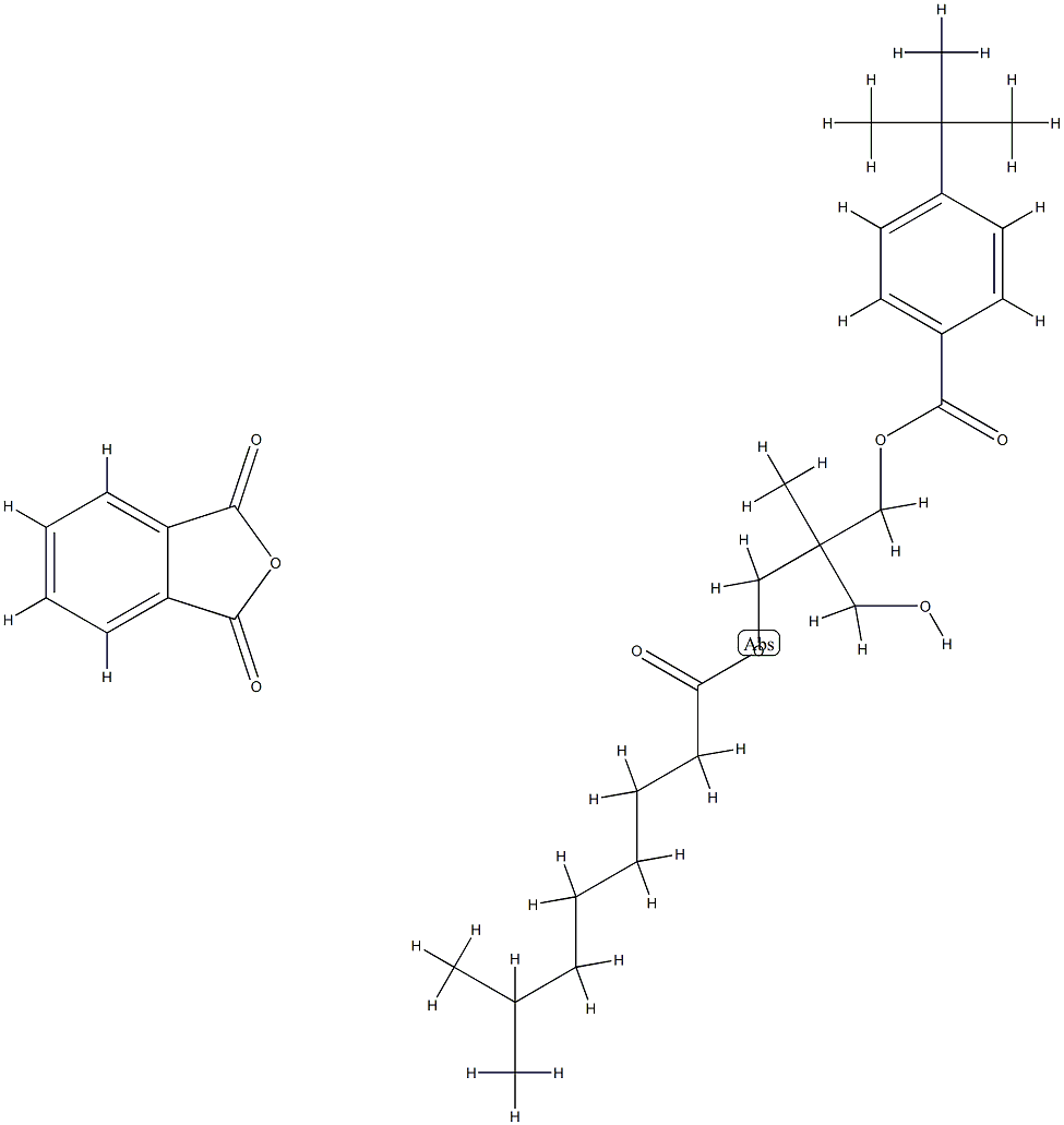 1,3-异苯并呋喃二酮与2-(羟甲基)-2-甲基-1,3-丙二醇、苯甲酸-4-(1,1-二甲基乙基)酯的聚合物的异壬酸酯,67989-05-3,结构式