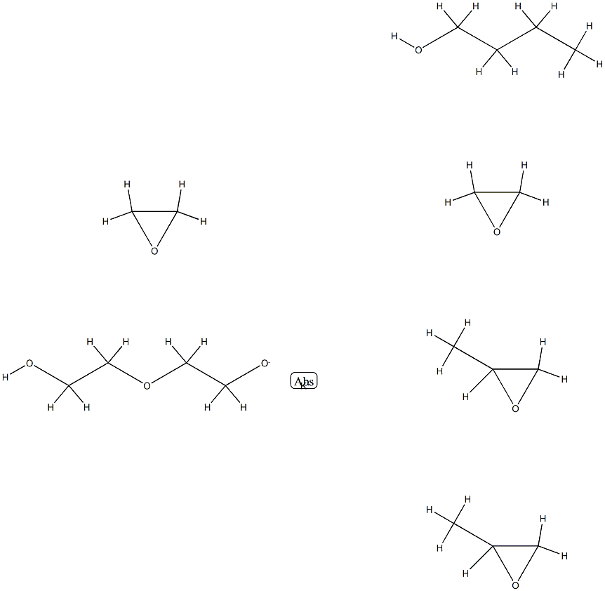 Oxirane, methyl-, polymer with oxirane, ether with 2,2'-oxybis[ethanol] (2:1), butyl ether, potassium salt,67989-15-5,结构式