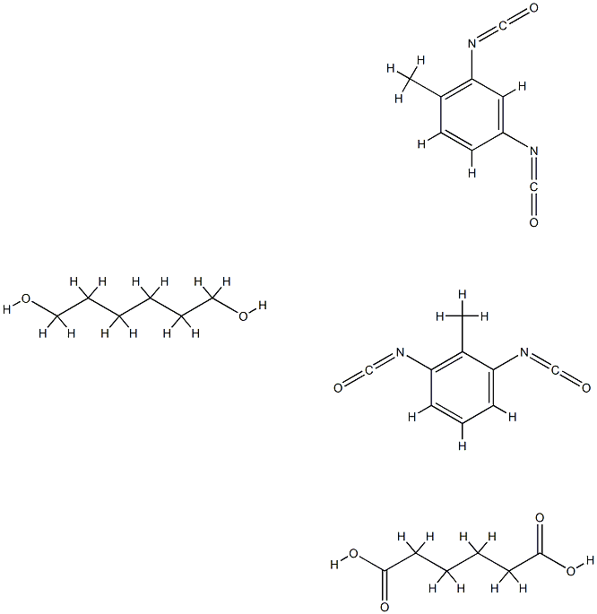 己二酸、1,3-二异氰酸根合-2-甲苯、2,4-二异氰酸根合-1-甲苯和1,6-己二醇的聚合物 结构式
