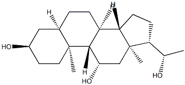 (20S)-5β-Pregnane-3α,11β,20-triol Struktur