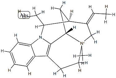 (19E)-19,20-Didehydro-17-hydroxy-4-methyl-1,16-cyclocorynan-4-ium,6801-19-0,结构式