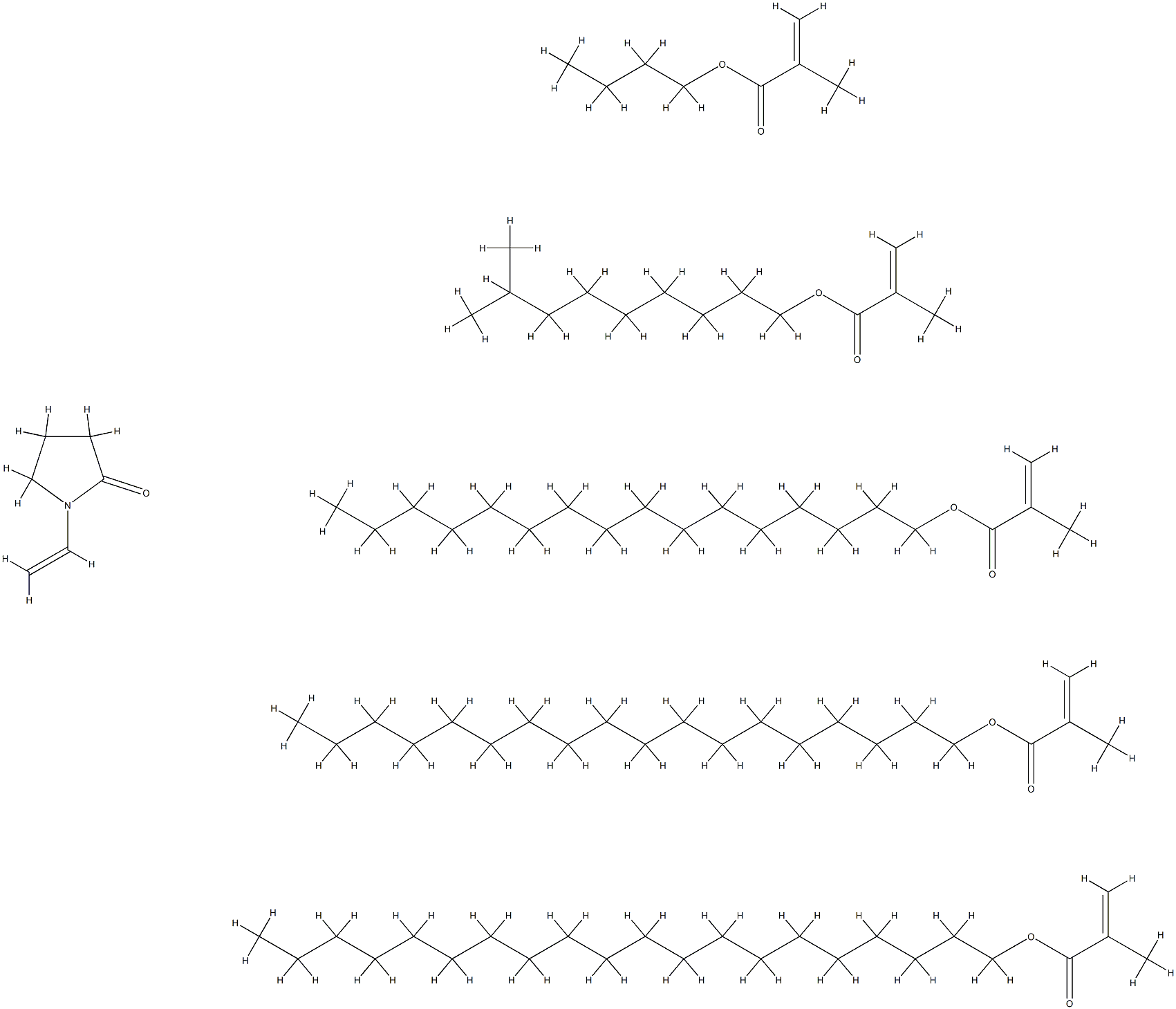 2-프로펜산,2-메틸-,부틸에스테르,에이코실2-메틸-2-프로페노에이트중합체,1-에테닐-2-피롤리디논,헥사데실2-메틸-2-프로페노에이트,이소데실2-메틸-2-프로페노에이트및옥타데실2-메틸-2-프로페노에이트