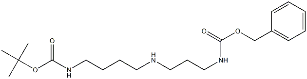 N(1)-benzyloxycarbonyl-N(8)-butoxycarbonylspermidine Struktur