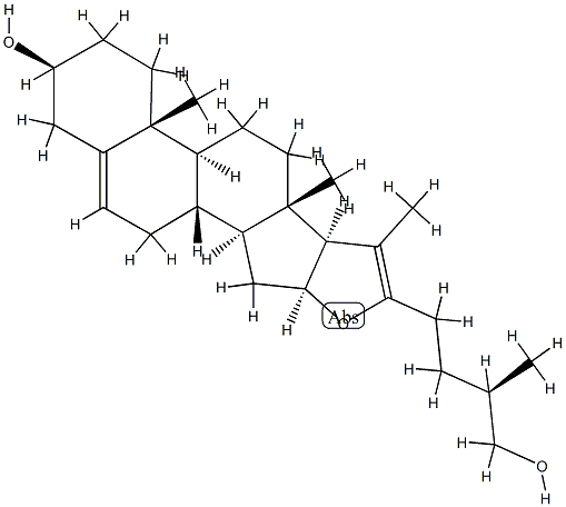 (25R)-フロスタ-5,20(22)-ジエン-3β,26-ジオール 化学構造式