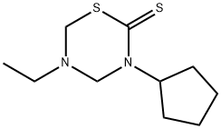 2H-1,3,5-Thiadiazine-2-thione,3-cyclopentyl-5-ethyltetrahydro-(9CI) 化学構造式