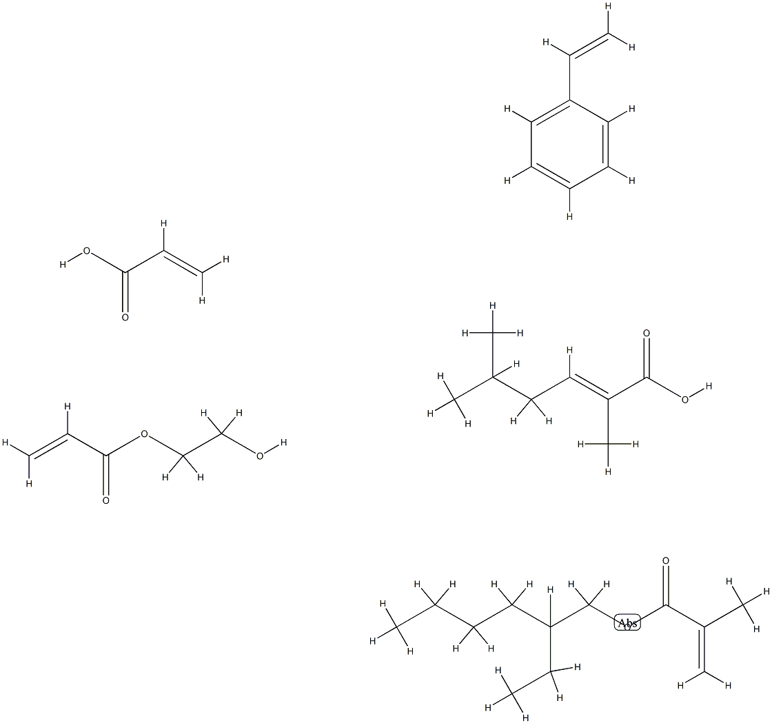 2-Propenoic acid, 2-methyl-, 2-ethylhexyl ester, polymer with ethenylbenzene, 2-hydroxyethyl 2-propenoate, 2-methylpropyl 2-methyl-2-propenoate and 2-propenoic acid|