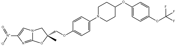 (2R)-2,3-二氢-2-甲基-6-硝基-2-[[4-[4-[4-(三氟甲氧基)苯氧基]-1-哌啶基]苯氧基]甲基]咪唑并[2,1-B]恶唑,681492-22-8,结构式