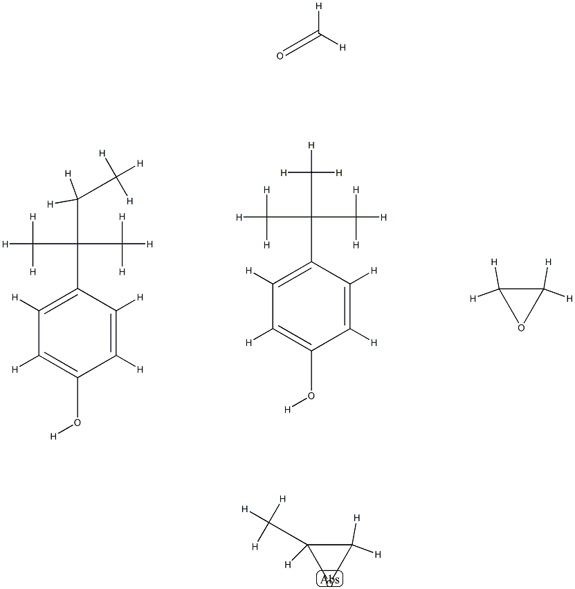 Formaldehyde, polymer with 4-(1,1-dimethylethyl)phenol, 4-(1,1-dimethylpropyl)phenol, methyloxirane and oxirane,68155-80-6,结构式