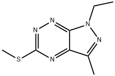 1H-Pyrazolo[4,3-e][1,2,4]triazine,1-ethyl-3-methyl-5-(methylthio)-(9CI) Struktur