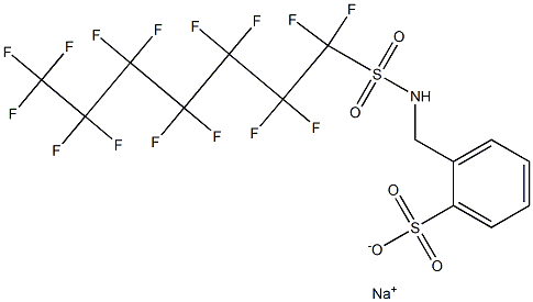 sodium ar-[[[(pentadecafluoroheptyl)sulphonyl]amino]methyl]benzenesulphonate 结构式