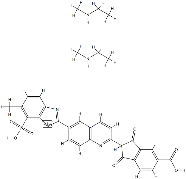 2,3-dihydro-2-[6-(6-methyl-7-sulphobenzothiazol-2-yl)-2-quinolyl]-1,3-dioxo-1H-indene-5-carboxylic acid, compound with N-methylethylamine (1:2) Structure