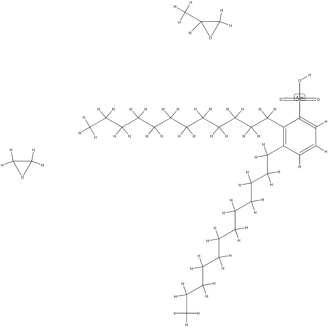 Oxirane, methyl-, polymer with oxirane, didodecylbenzenesulfonate 化学構造式