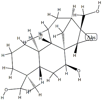 (4S,15R)-15α,16-エポキシカウラン-7β,17,19-トリオール 化学構造式