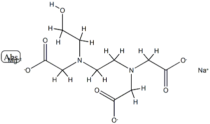 sodium [N-[2-[bis(carboxymethyl)amino]ethyl]-N-(2-hydroxymethyl)glycinato(3-)]magnesate(1-) Structure