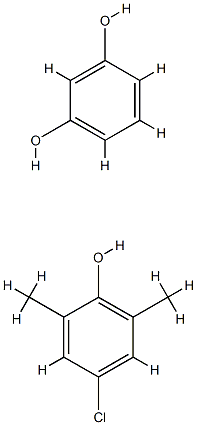 1,3-苯二醇与4-氯-2,6-二甲基苯酚的聚合物, 68411-35-8, 结构式