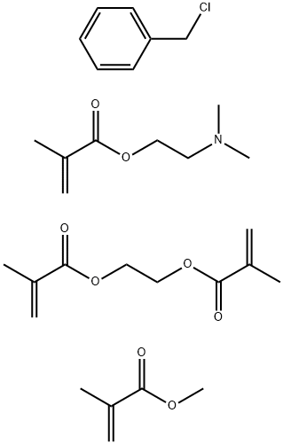 2-Propenoic acid, 2-methyl-, 2-(dimethylamino)ethyl ester, polymer with 1,2-ethanediyl bis(2-methyl-2-propenoate) and methyl 2-methyl-2-propenoate, compd. with (chloromethyl)benzene,68442-50-2,结构式