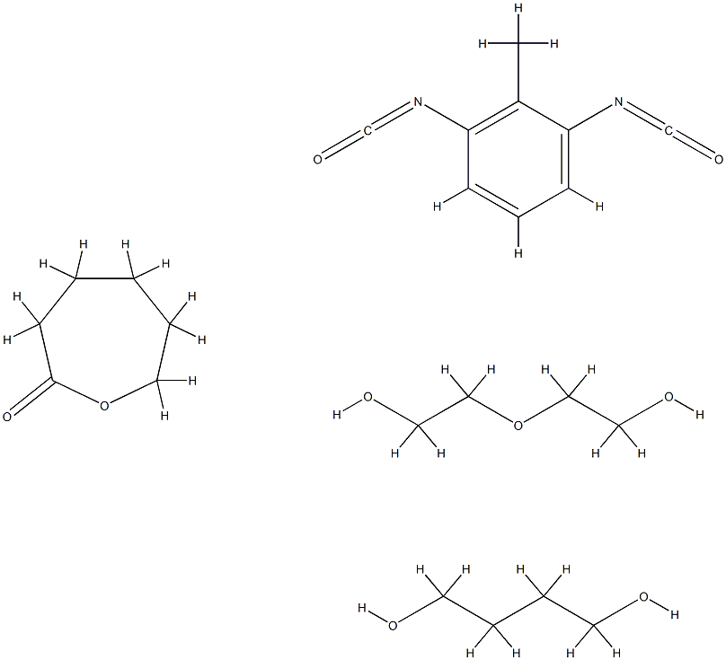 2-Oxepanone, polymer with 1,4-butanediol, 1,3-diisocyanatomethylbenzene and 2,2-oxybisethanol Struktur