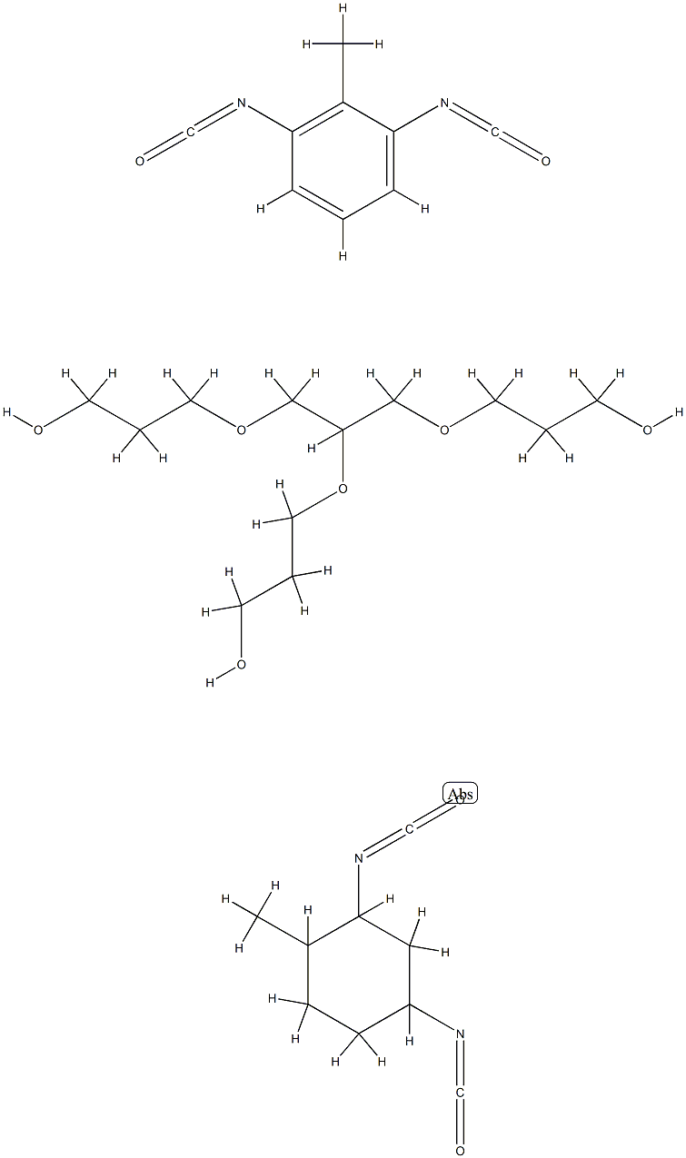 Polyoxy(methyl-1,2-ethanediyl), .alpha.,.alpha.,.alpha.-1,2,3-propanetriyltris.omega.-hydroxy-, polymer with 1,3-diisocyanato-2-methylbenzene and 2,4-diisocyanato-1-methylbenzene Struktur