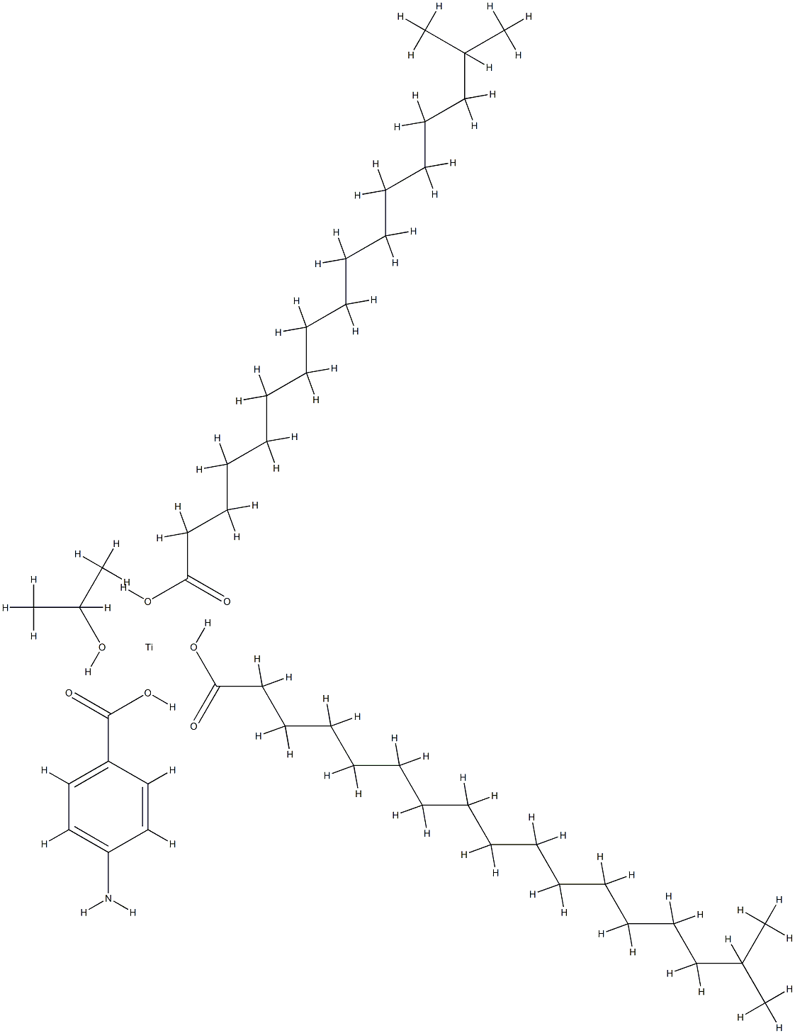 (4-aminobenzoato-O)bis(isooctadecanoato-O)(propan-2-olato)titanium 结构式