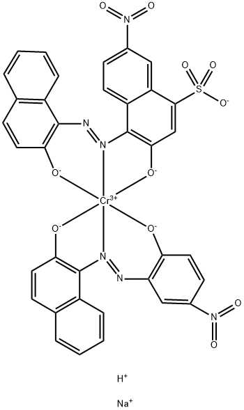 hydrogen sodium [3-hydroxy-4-[(2-hydroxy-1-naphthyl)azo]-7-nitronaphthalene-1-sulphonato(3-)][1-[(2-hydroxy-5-nitrophenyl)azo]-2-naphtholato(2-)]chromate(2-)  Structure