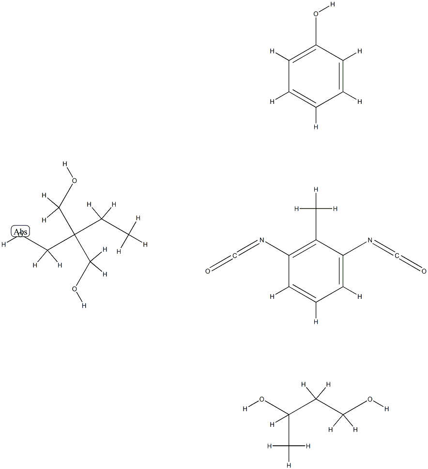 酚类封端的[1,3-丁二醇与1,3-二异氰酸根合甲苯和2-乙基-2-(羟甲基)-1,3-丙二醇]的聚合物,68608-96-8,结构式