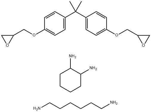 1,2-Cyclohexanediamine, reaction products with 1,6-hexanediamine and 2,2-(1-methylethylidene)bis(4,1-phenyleneoxymethylene)bisoxirane homopolymer 化学構造式