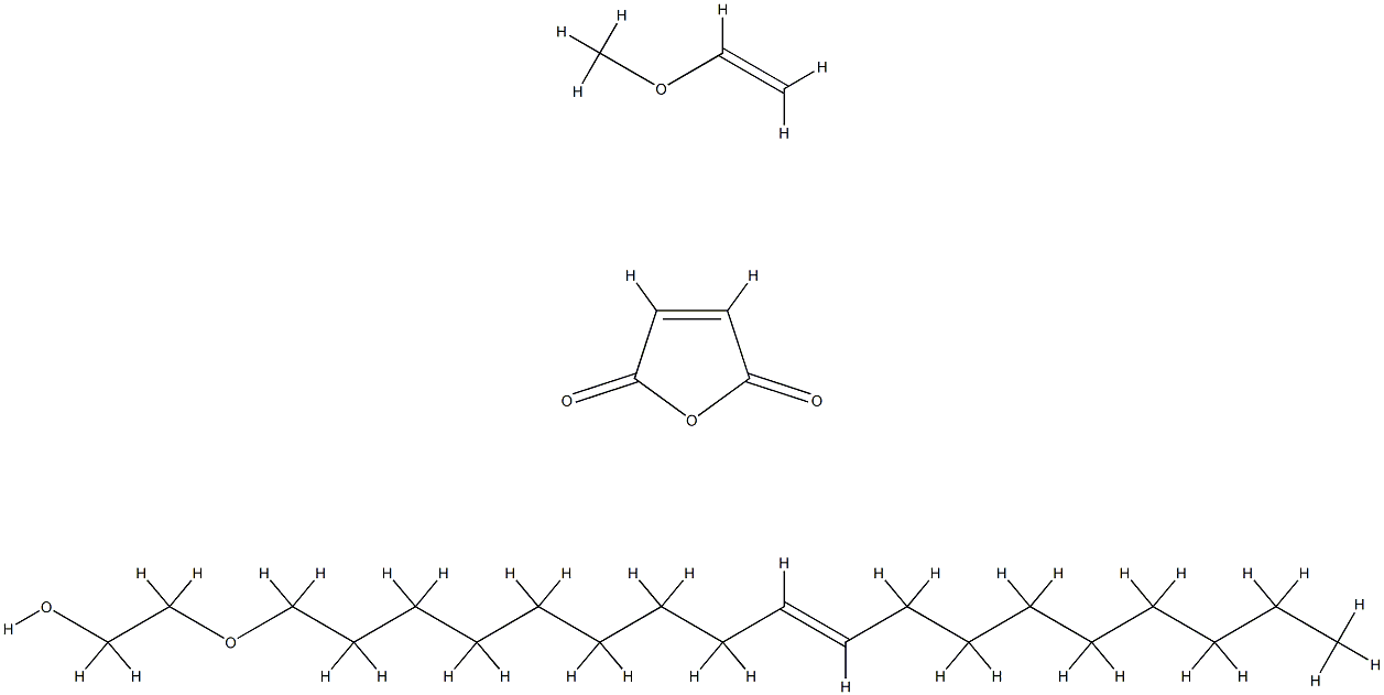 2,5-Furandione, polymer with methoxyethene, ester with .alpha.-(9Z)-9-octadecenyl-.omega.-hydroxypoly(oxy-1,2-ethanediyl), ammonium salt 化学構造式