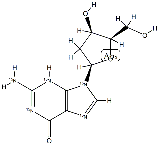 2a€-Deoxyguanosine-15N5 Struktur