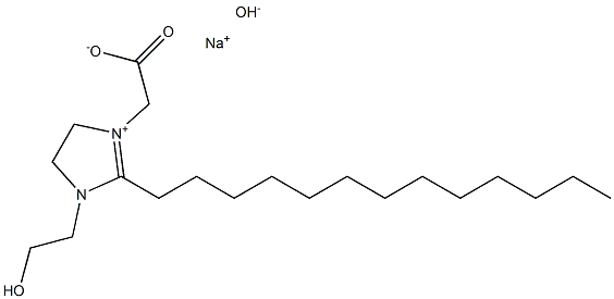 sodium 1-(carboxymethyl)-4,5-dihydro-1(or 3)-(2-hydroxyethyl)-2-tridecyl-1H-imidazolium hydroxide Struktur