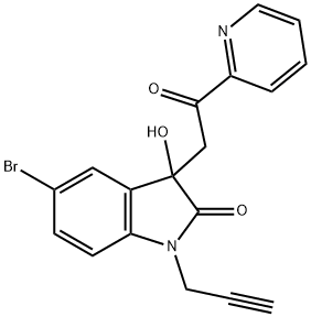 5-bromo-3-hydroxy-3-[2-oxo-2-(2-pyridinyl)ethyl]-1-(2-propynyl)-1,3-dihydro-2H-indol-2-one Structure