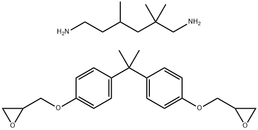 Oxirane, 2,2-(1-methylethylidene)bis(4,1-phenyleneoxymethylene)bis-, polymer with 2,2,4-trimethyl-1,6-hexanediamine Struktur