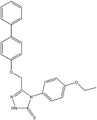 s-Triazole-2-thiol, 5-(4-biphenoxymethyl)-1-(p-ethoxyphenyl)- 化学構造式