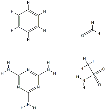 Benzenesulfonamide, ar-methyl-, polymer with formaldehyde and 1,3,5-triazine-2,4,6-triamine, butylated Melamine, formaldehyde, toluenesulfonamide polymer, butylated 化学構造式