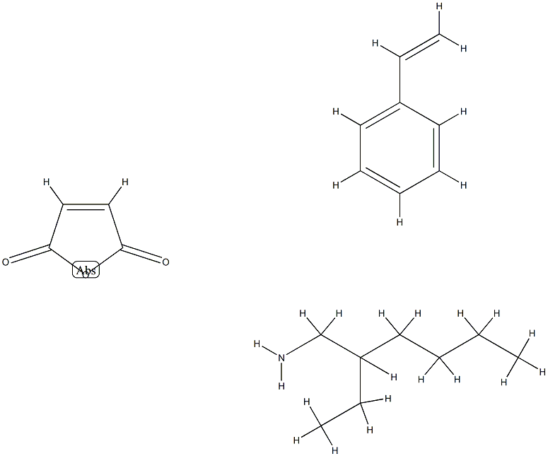 2,5-Furandione, polymer with ethenylbenzene, C12-28-alkyl esters, compds. with 2-ethyl-1-hexanamine 化学構造式