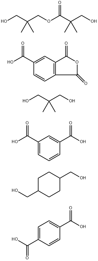 Neopentyl glycol, 1,4-dimethanolcyclohexane, trimellitic anhydride,terephthalic acid, 3-hydroxy-2,2-dimethylpropyl 3-hydroxy-2,2-dimethylpropanoate, isophthalic acid polymer Structure