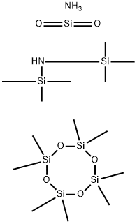 Silanamine, 1,1,1-trimethyl-N-(trimethylsilyl)-, reaction products with ammonia, octamethylcyclotetrasiloxane and silica  Structure
