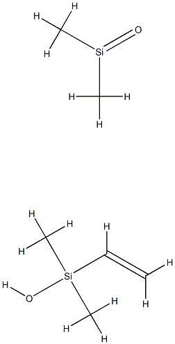 单乙烯基封端的二甲基、甲基乙烯基(硅氧烷与聚硅氧烷), 68951-99-5, 结构式